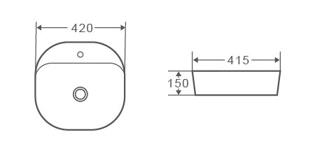 Раковина накладная (41,5х42) Grossman  GR-3028, белый